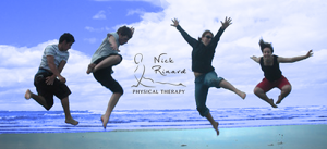 People on a beach jumping for joy - Nick Rinard Physical Therapy, Portland, Oregon