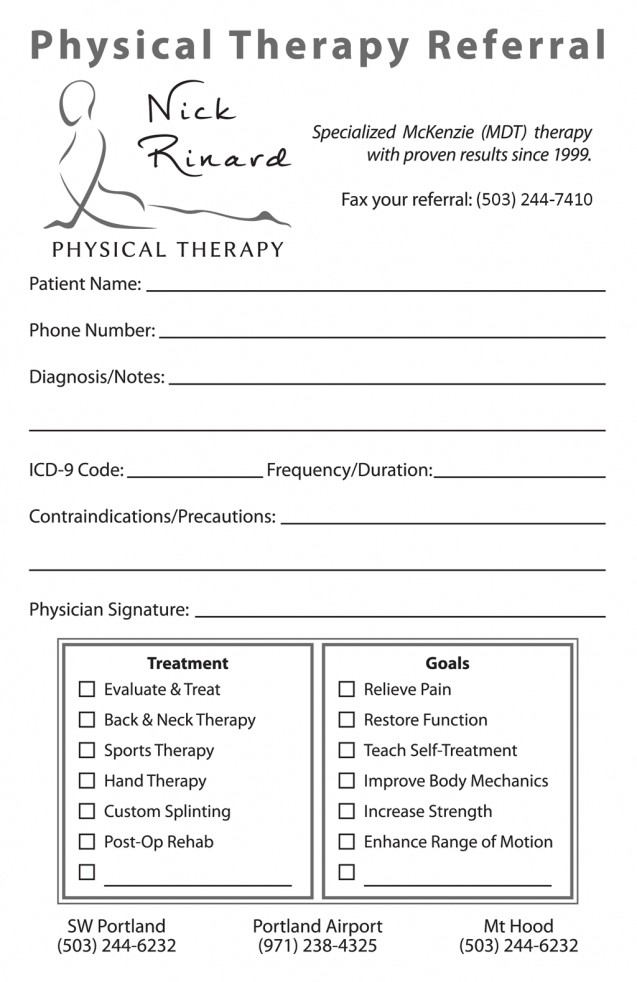 Referral Nick Rinard Physical Therapy 7571